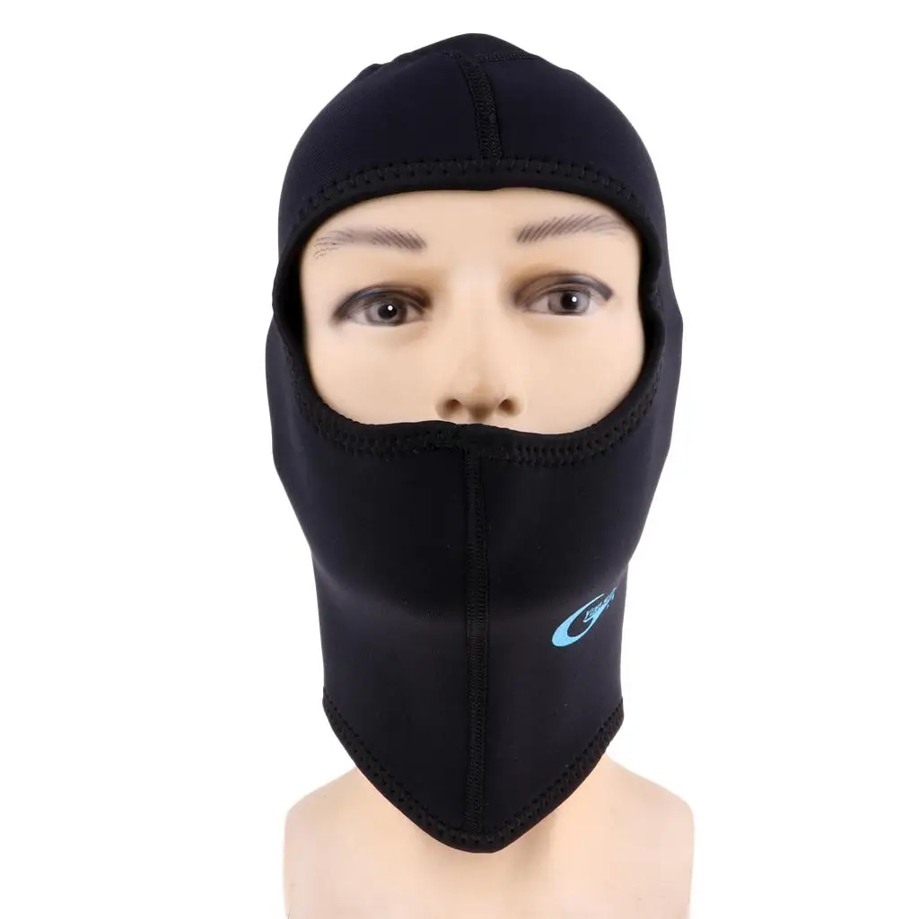 Diving Hood Neck Hat 3mm Neoprene Full Face Mask Cap for Sailing Snorkeling Surfing Underwater Activities