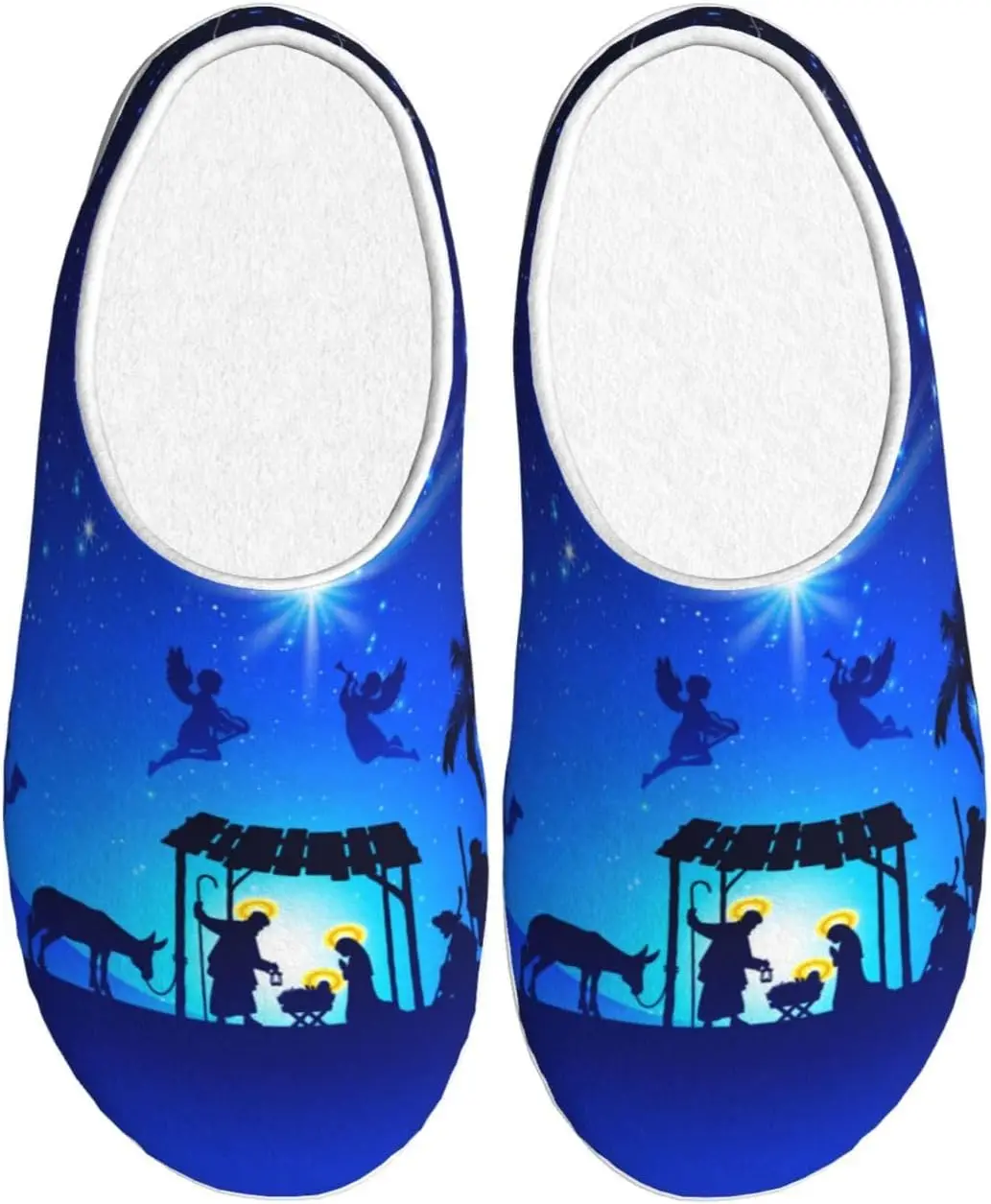 عيد الميلاد مشهد المهد المسيحي الكبار النعال القطنية المنزل أحذية الملاعب المغطاة #2
