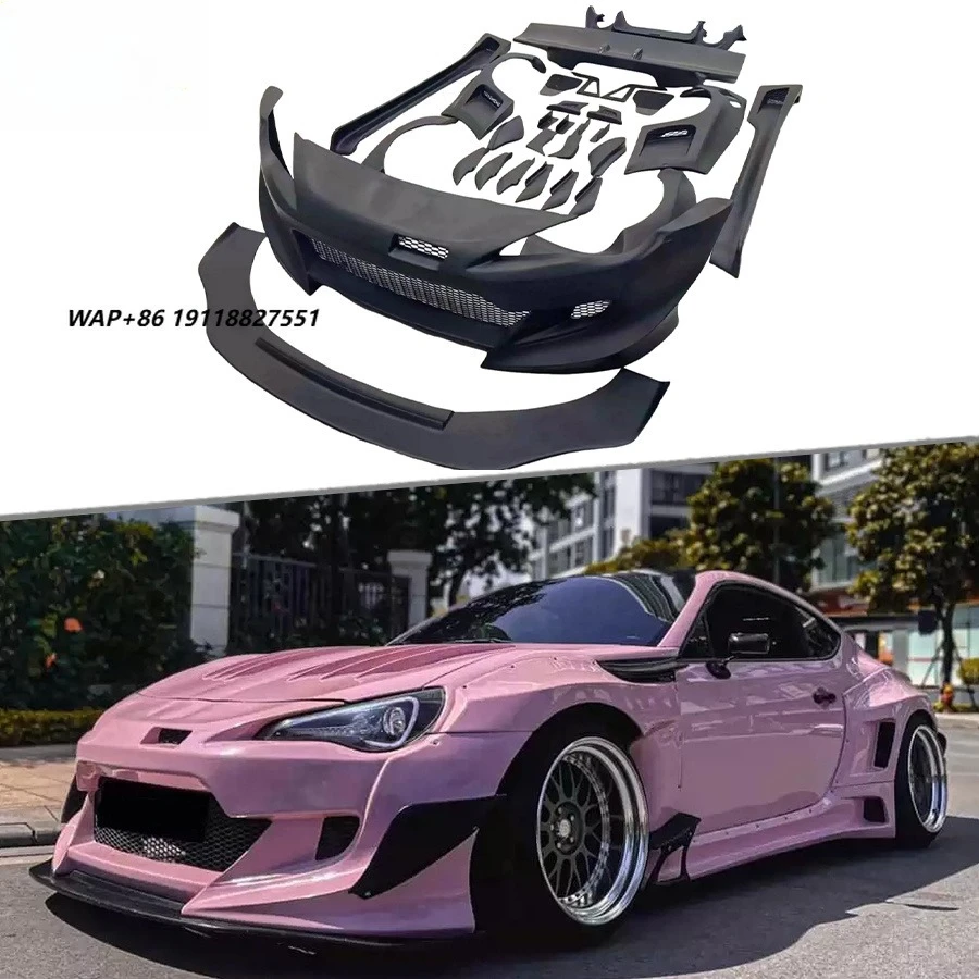 For GT86 ZN6 ZD6 BRZ 2013+ Upgraded Rocket Bunny V3 Style FRP Wide Body Kit Front Bumper Rear Diffuser Side Fender