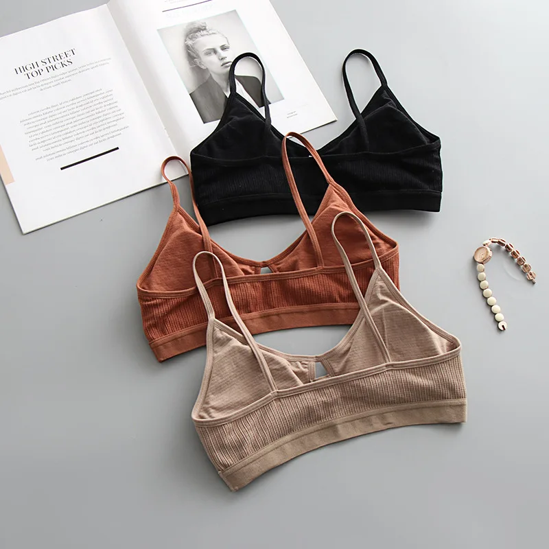 1PC Women's Sexy Cotton Sports Bra Tube Top Hollow Seamless Wireless Push-Up Bralette for Active Lingerie image 3