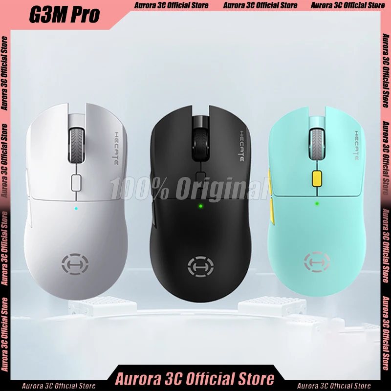 HECATE G3M Pro Gamer Mouse Bluetooth Wireless Mouse 3Mode Transparent Mouses Lightweight PAW3395 26000DPI Low Delay Gaming Mice