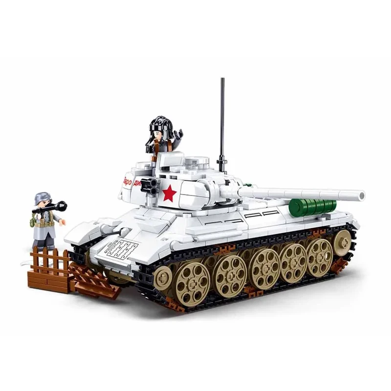 Blocs de construction de char moyen T34-85, 518 pièces, char lourd de la seconde guerre mondiale, figurines de soldats, ensemble de briques, jouets éducatifs, cadeaux pour enfants