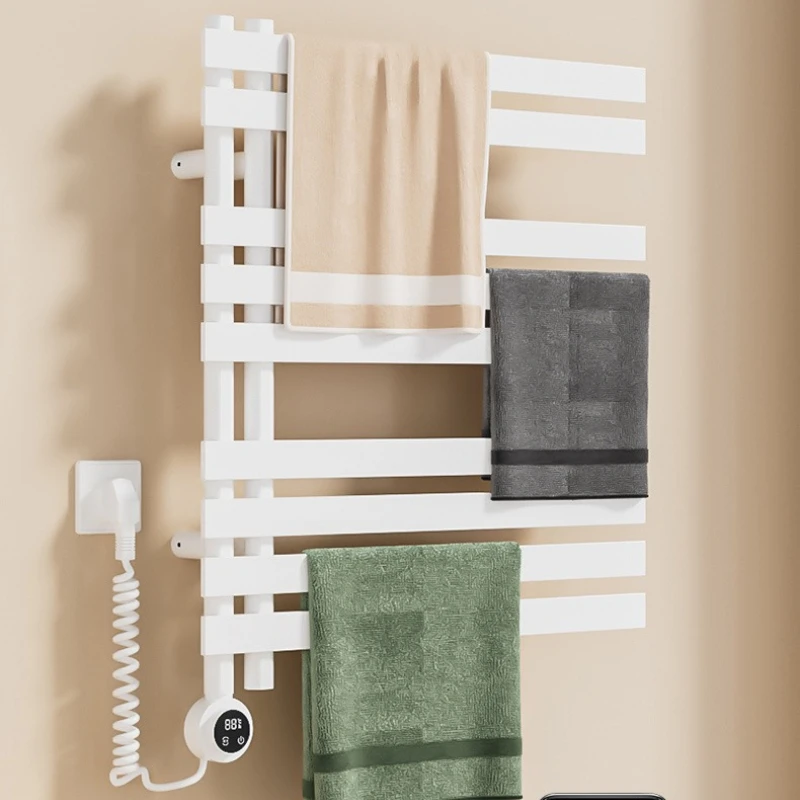 Smart Electric Towel Warmer Aluminum Heating Rack Touchscreen Version Bath Towel Drying System Energy Efficient Heated Rail
