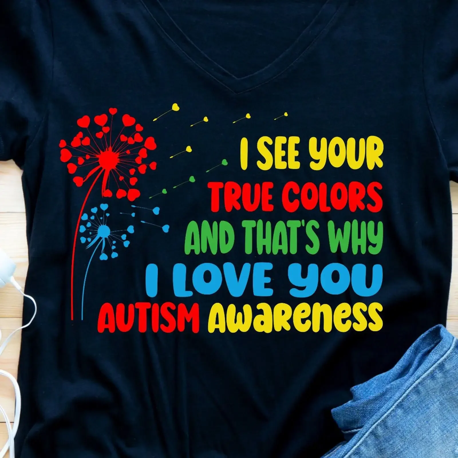 Autism Awareness SVG PNG True Colors Design Digital Download vintage Washed Soft Comfortable streetwear Breathable graphic