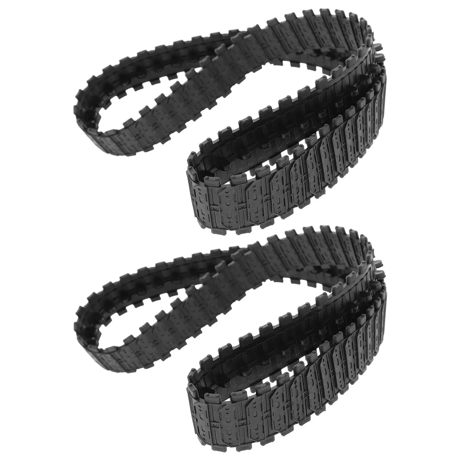 

2Pcs Rubber Tank Tracks Replacement Smooth Sturdy Wear Resistant Easy Install Chain Wheel Parts for DIY Robot Rubber Tank Tracks