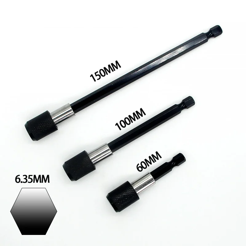 Imagem -02 - Suporte Magnético Hex Shank Bit Barra de Extensão Chave de Fenda Quick Release 60 mm 100 mm 150 mm 4
