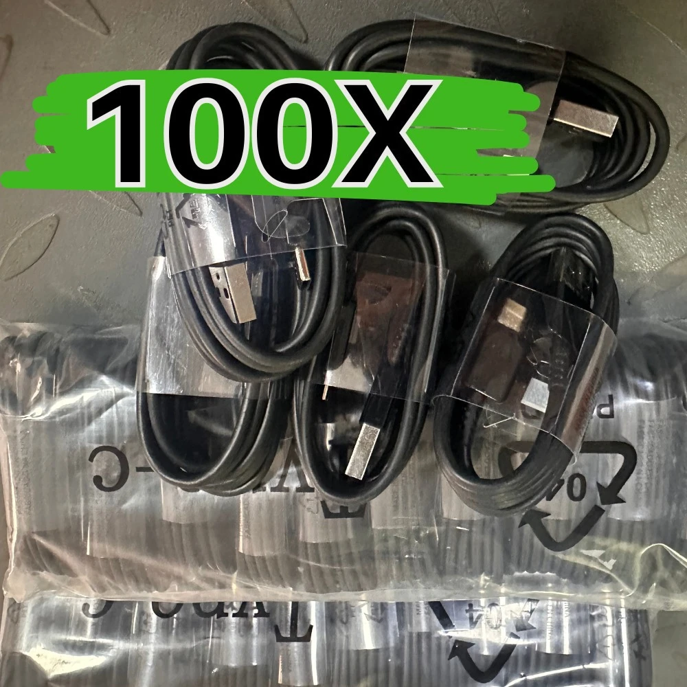 100x 4FT Type C Charger Cables | USB A to C Fast Charging Cord for Samsung Galaxy S9/S8 Plus/Note8 Models, 10-20W Output Power