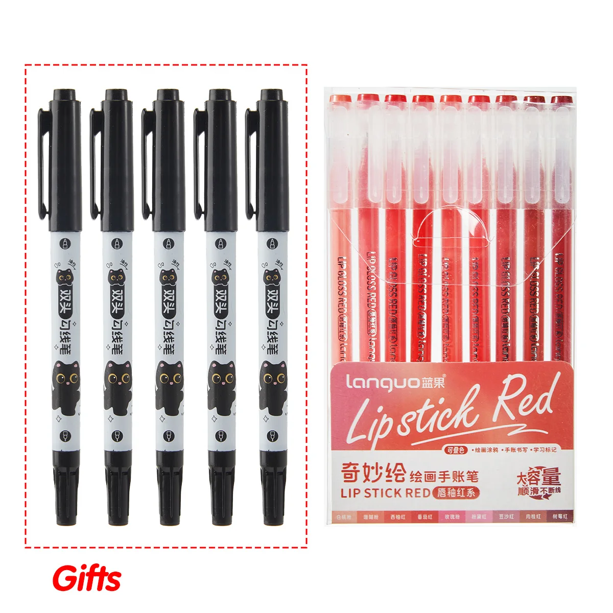 

Набор из 14 эстетичных маркеров: 9 цветных маркеров и 5 бесплатных черных ручек с двойным наконечником. Школьные принадлежности и канцелярия для ведения дневников.