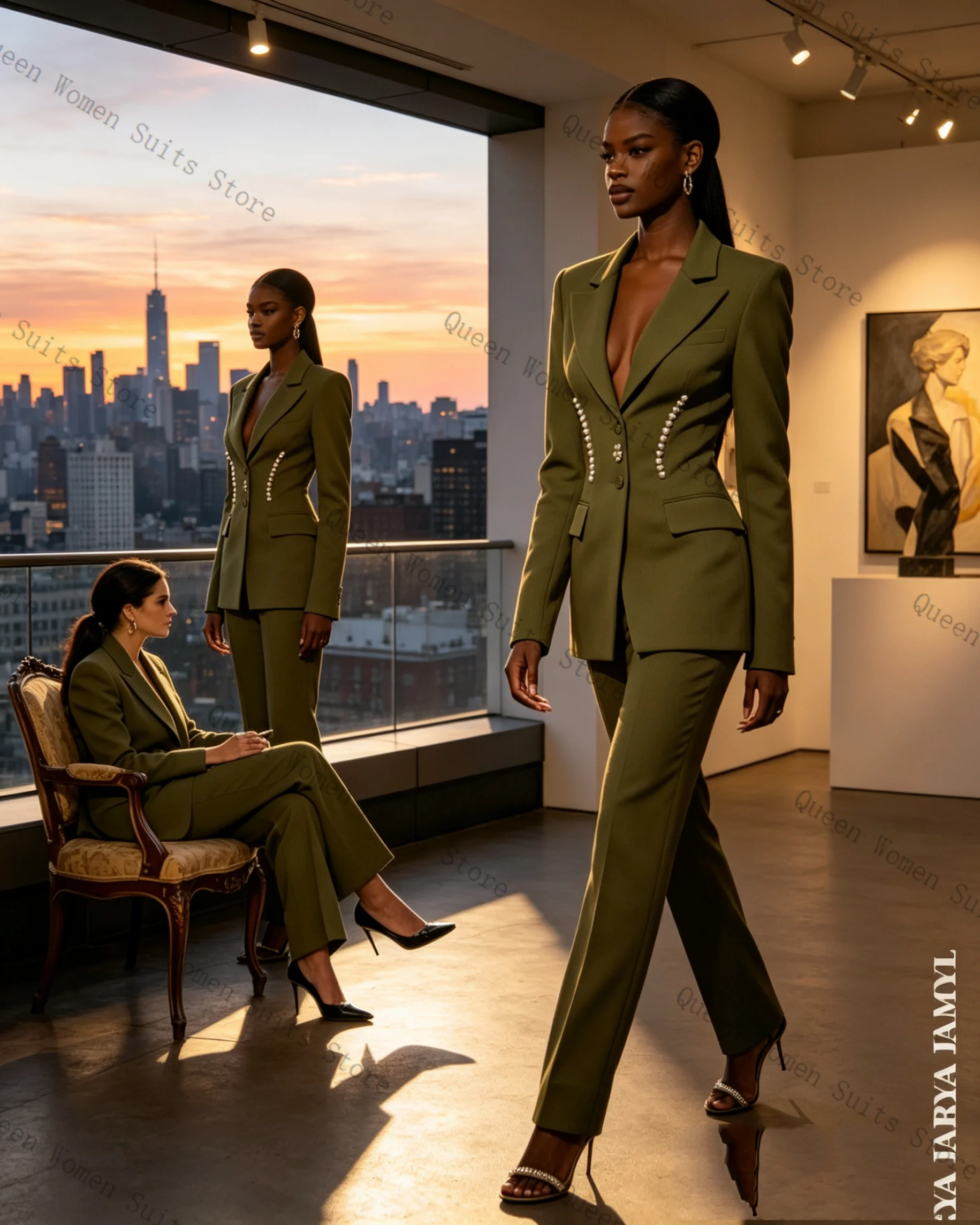 Formele groene damespakset 2 s - Women'S Green Formal Wear recensie en prijs