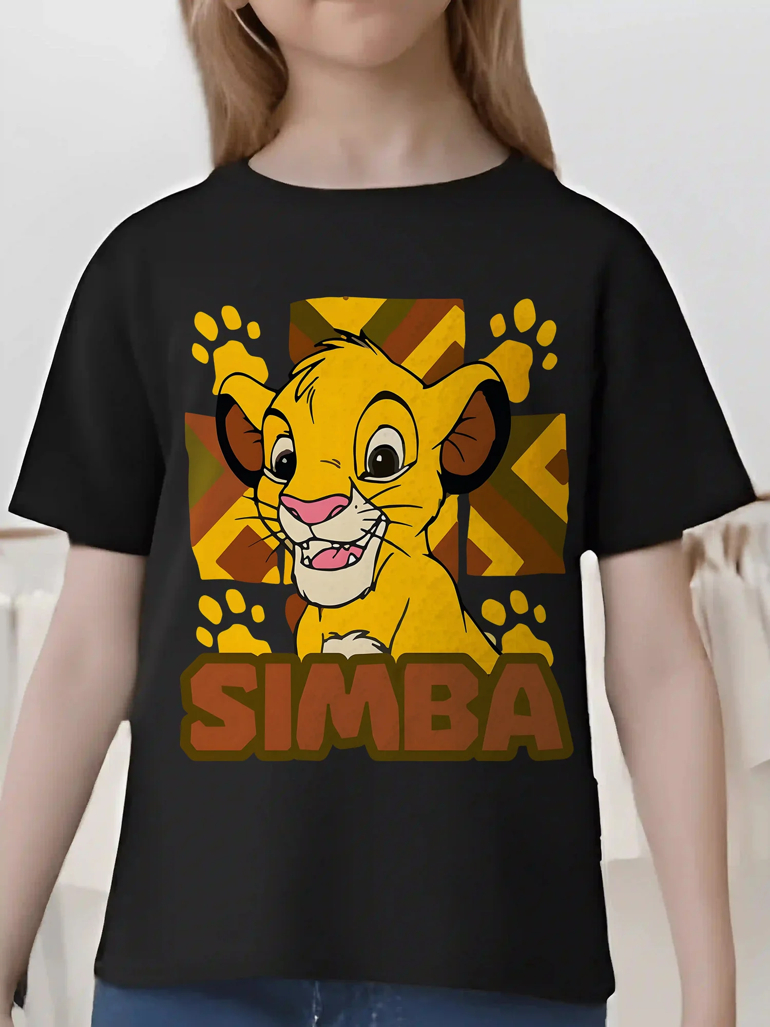 

Kids Lion King Simba Girl T-Shirt Short Sleeve Cotton Tees Cartoon Disney Y2k Tops Boys and Girls T-shirt Children's Clothing