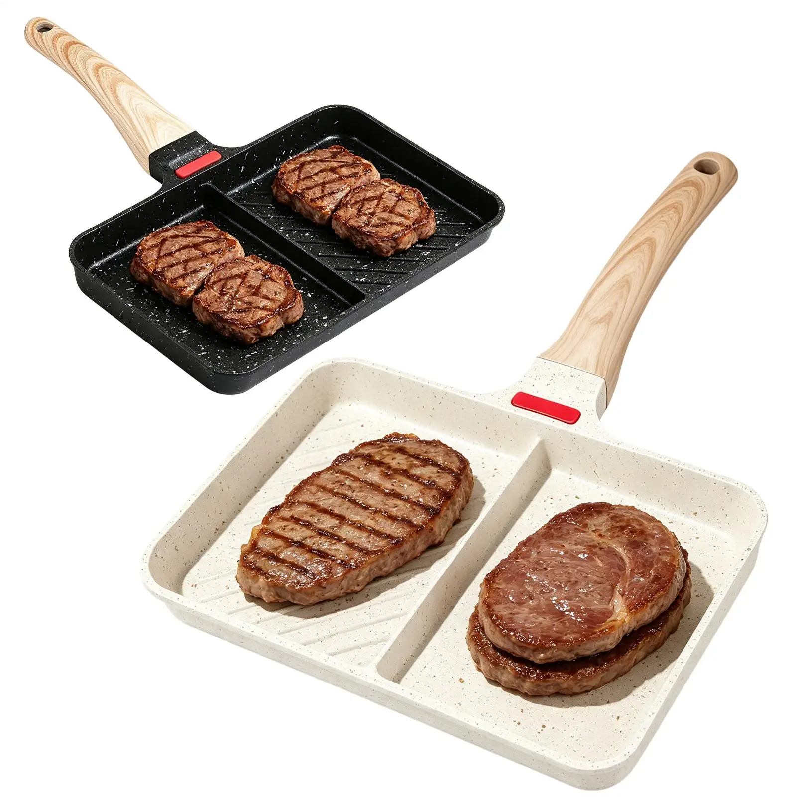 Egg Frying Pan Mini Nonstick Lightweight Detachable Square Skillet Non Stick Frying Pans for Stove Top Cooking Breakfast