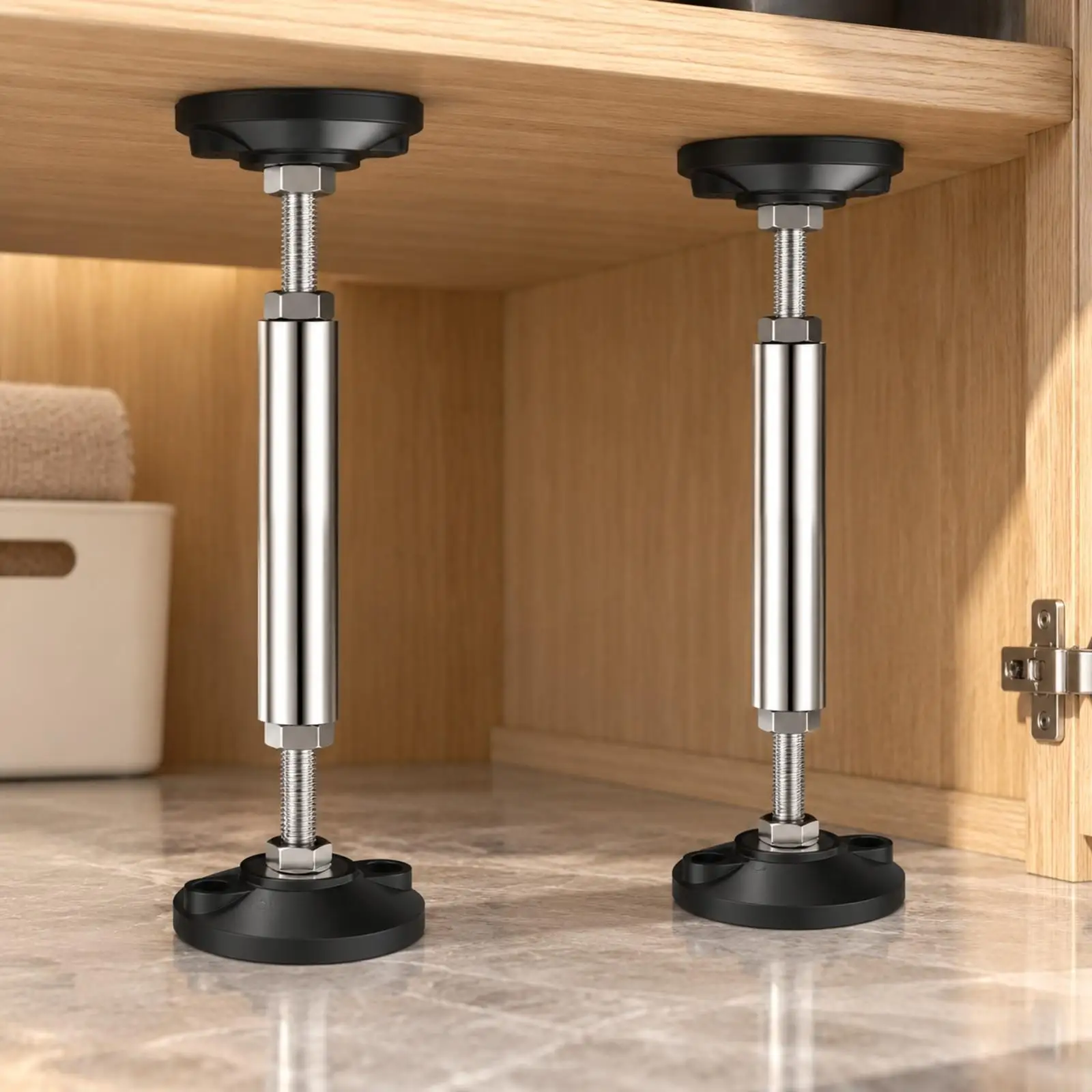 304 Stainless Steel Cabinet Support Leg Adjustable Furniture Bracket for Washroom Stability Reinforcement