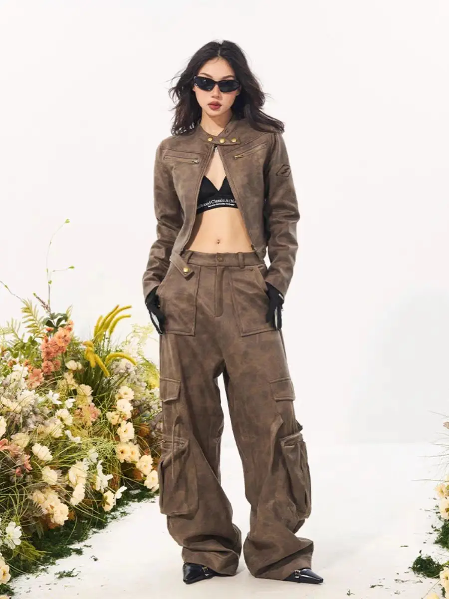 Bomber Jackets Womens Jacket Red Autumn Minimalism Chamarras Jaqueta Mujer Lana Spanish Style Latin American Trending Popular OL