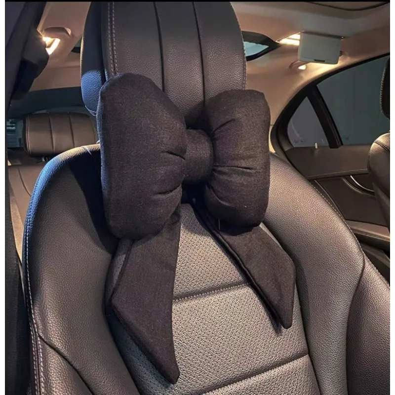 Car Headrest Neck Pillow Internet Red Bow Seat Cervical Pillow Car Pillow Neck Pillow Goddess