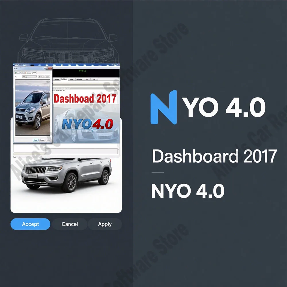 

NYO 4 and 2017 Version Full Database Airbag + Carradio + Dashboard + IMMO + Navigation Auto Data Repair Software with Car Radio