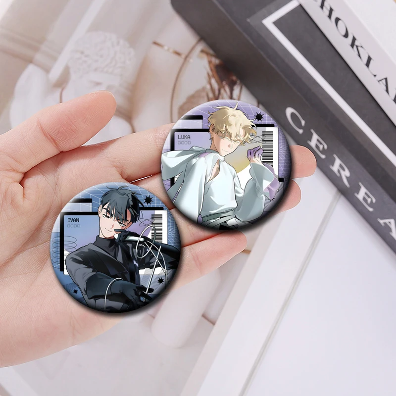 Anime Alien Stage Soft Button Pins Cartoon Figures Shy Couple Till Ivan Round Badge Creative Brooch on Backpack Hat Accessories