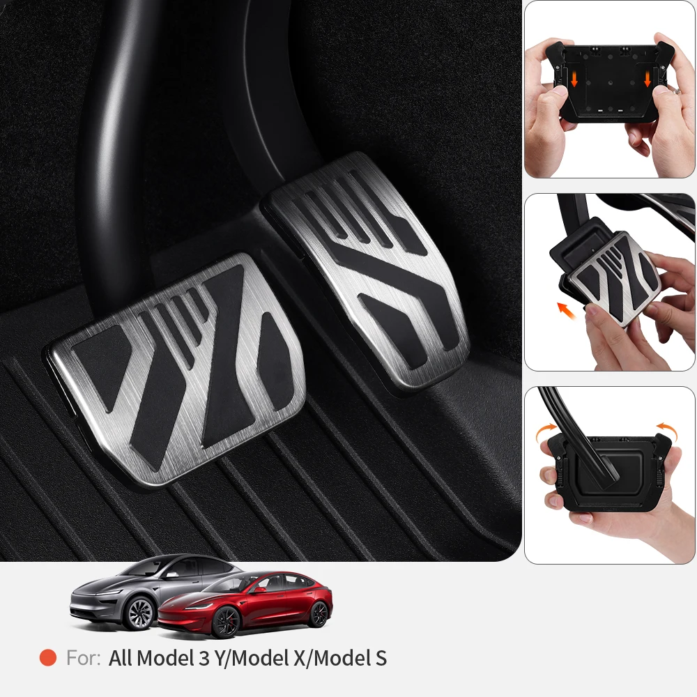 YZ Pour Tesla Model 3/Y/YL Highland Juniper 2017-2026 – Couvre-pédales en alliage d'aluminium pour accélérateur et frein