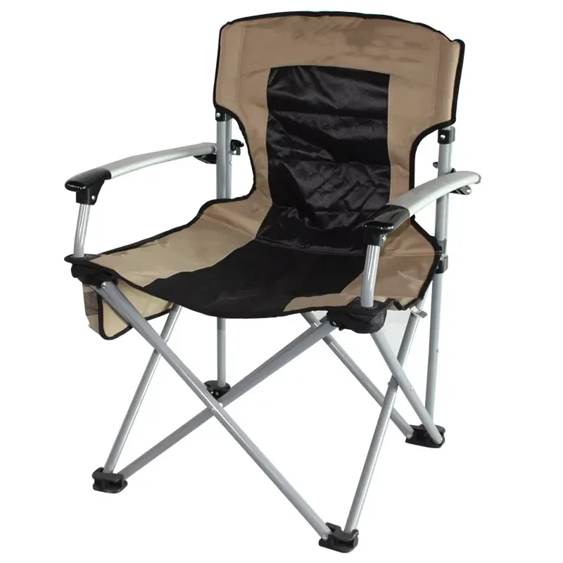 for Outdoor Luxury Padded Folding Camping Chair with Waist Support Armchair Portable Foldable Lawn Seat