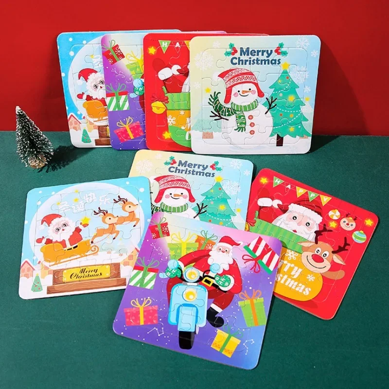 Mini Puzzle en Papier de Noël, Père Noël, Bonhomme de Neige, Cadeaux de ixd'Anniversaire pour Enfant, Récompenses de Maternelle