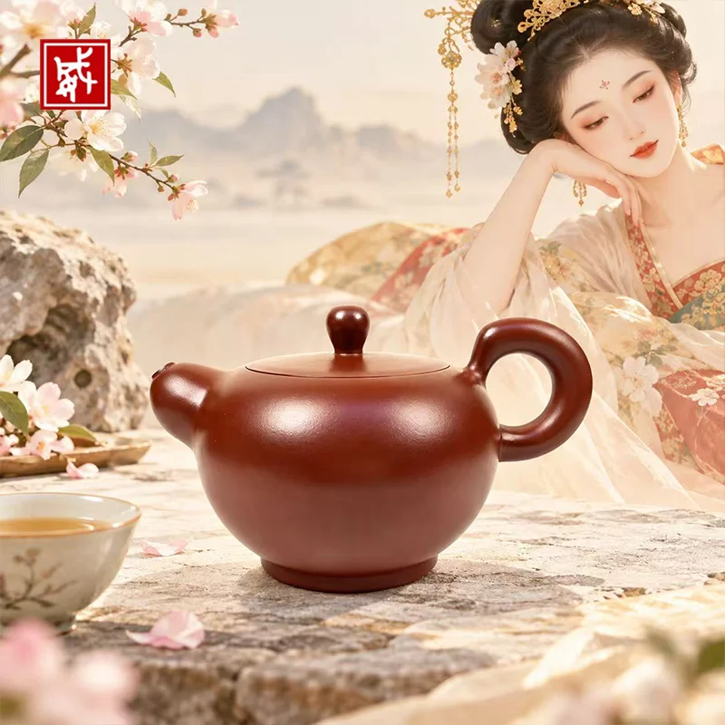 Authentic Yixing Guifei Zisha Teapot 400ml, Handmade Original Ore Clay, Multi-hole Spout Smooth Water Flow, Chinese Gongfu Tea P