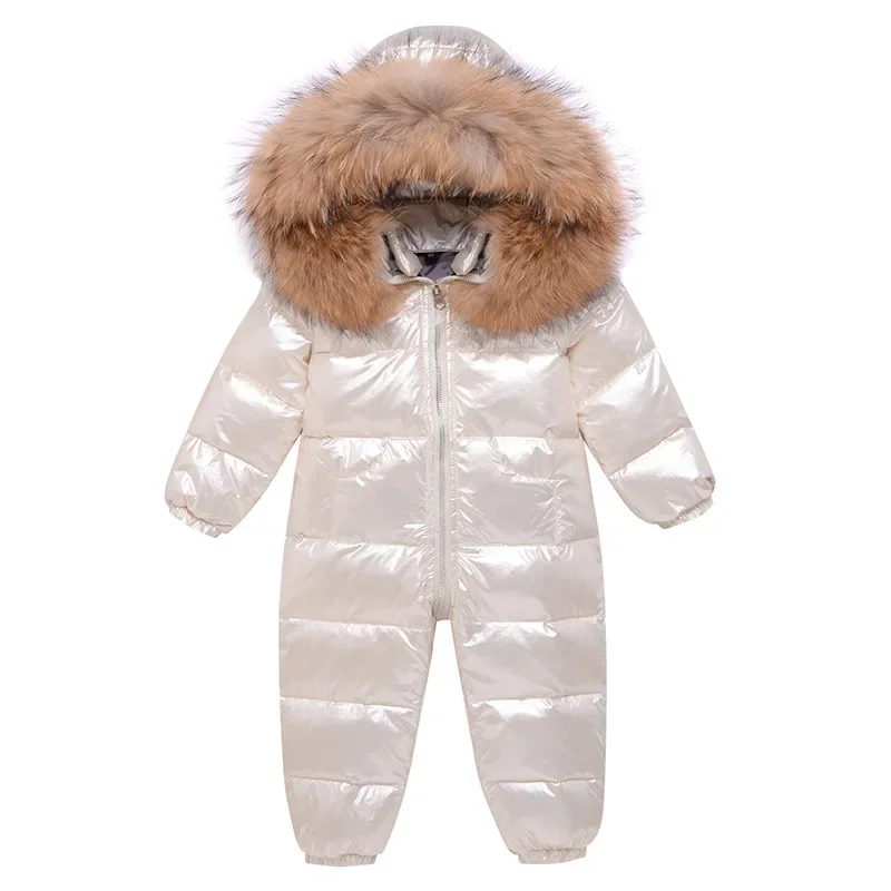 Baby Waterproof Snowsuits -30 Degrees Russian Winter Children\'s Overalls Kids Clothing Girls Down Jacket Boys Jumpsuit TZ289