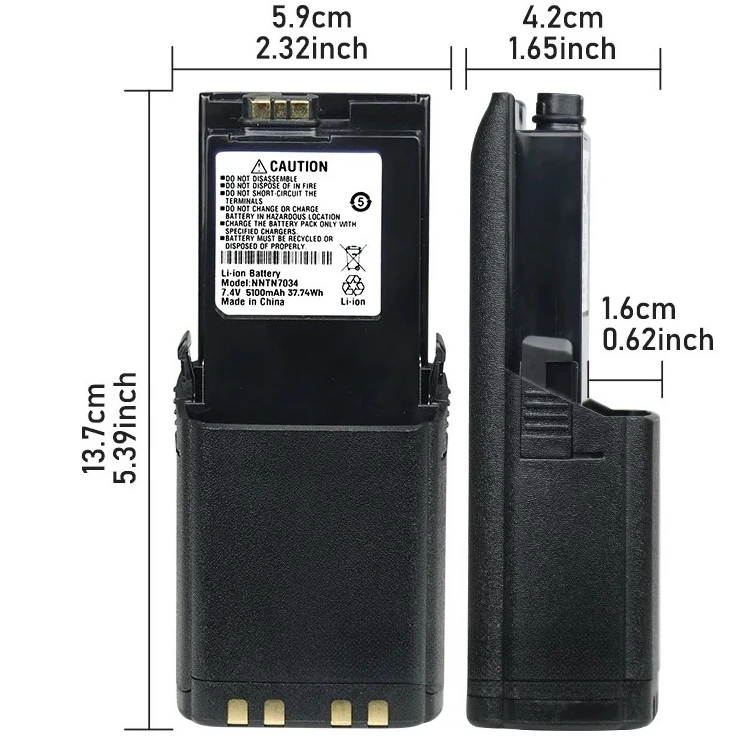 Newest NNTN7034 7.4V 37.74Wh 5100mAh Battery for Motorola APX6000 APX7000 APX8000 APX6000XE High Quality Walkie-talkie Battery view 5