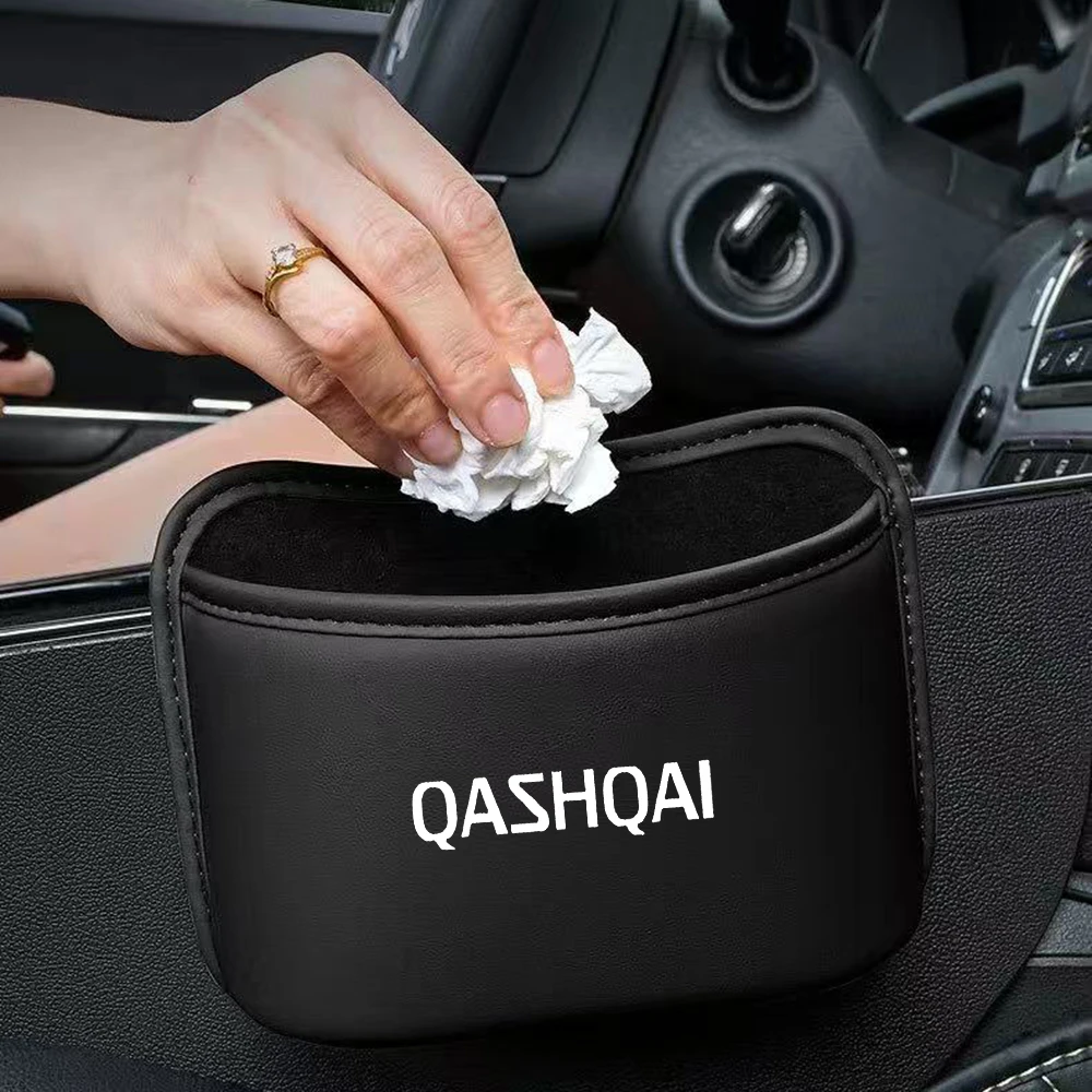 

Multi-functional Car Trash Bin Hanging Garbage Dust Case Storage Box Car Door Milk Tea Cup Holder For Nissan Qashqai J10 J11