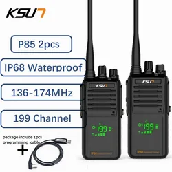 KSUN P85 su geçirmez IP68 Walkie Talkie uzun menzilli VHF tekne radyolar balıkçılık için Kayak profesyonel iletişim radyo istasyonu