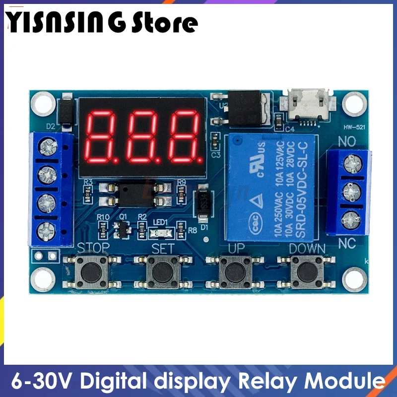 6-30V Relay Module Switch Trigger Time Delay Circuit Timer Cycle Adjustable  OFF / ON  Timing  for Arduino