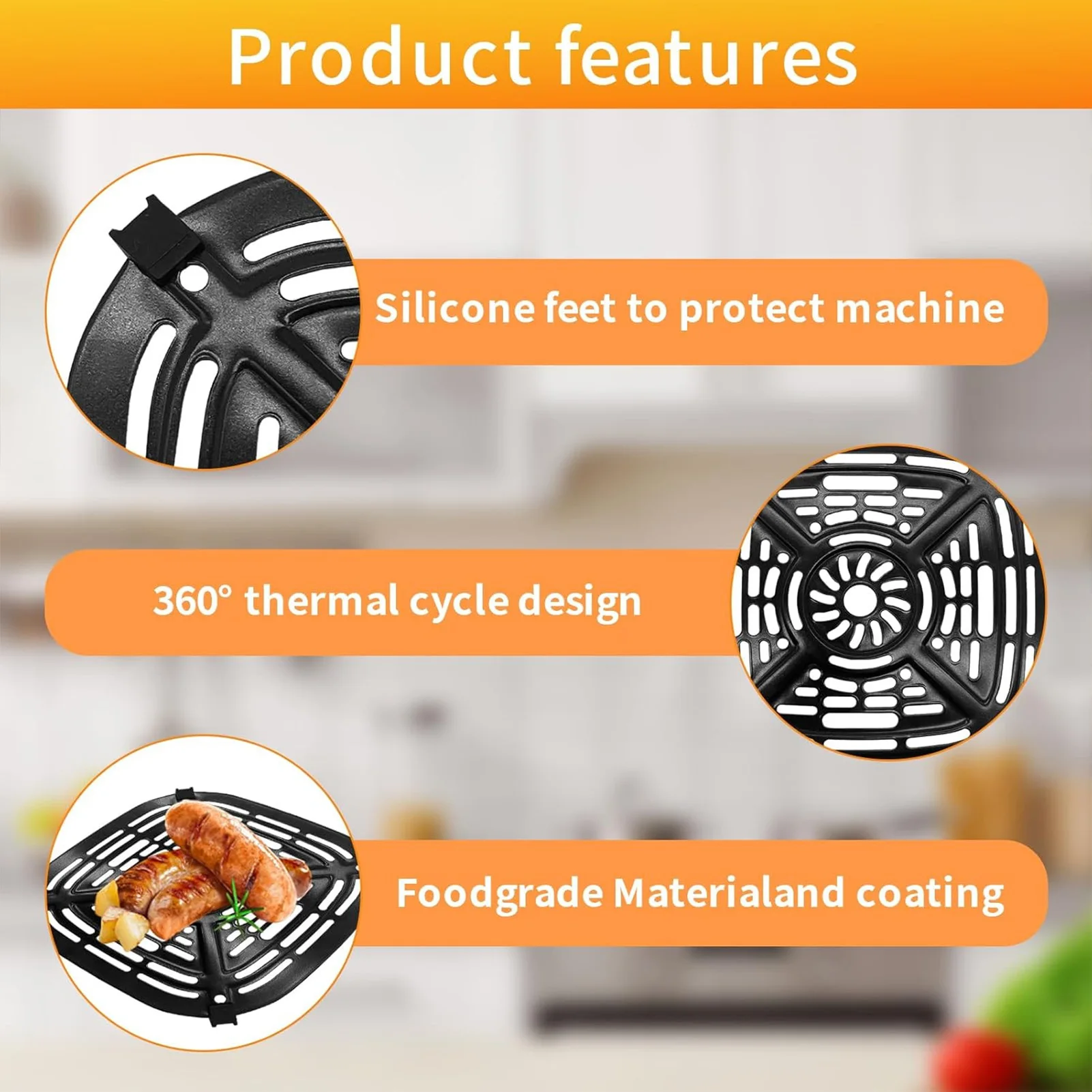 Replacement Air Fryer Crisper Plate for Ninja Crispi FN101GY Stainless Steel Dishwasher Non-Stick Coating Home Cooking