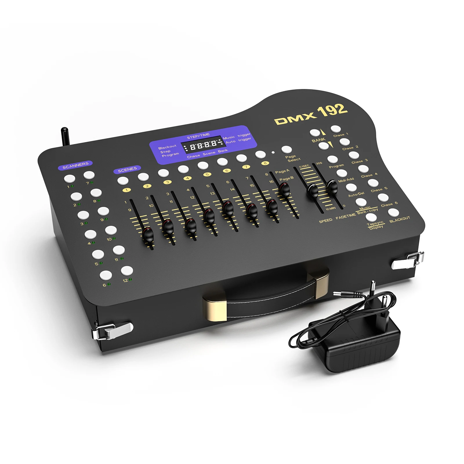 U'King 192 DMX Kanaal Console Zwart Draadloze DMX512 Console en MIDI Operator 192 Kanaals Lichtcontroller voor KTV DJ Club