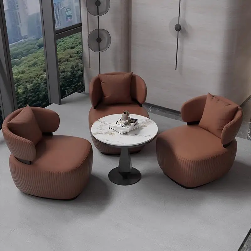 

Sales Office Reception Negotiation Rest Area Sofa Chair Office Business Reception One Table Four Chairs Negotiation Table and Ch
