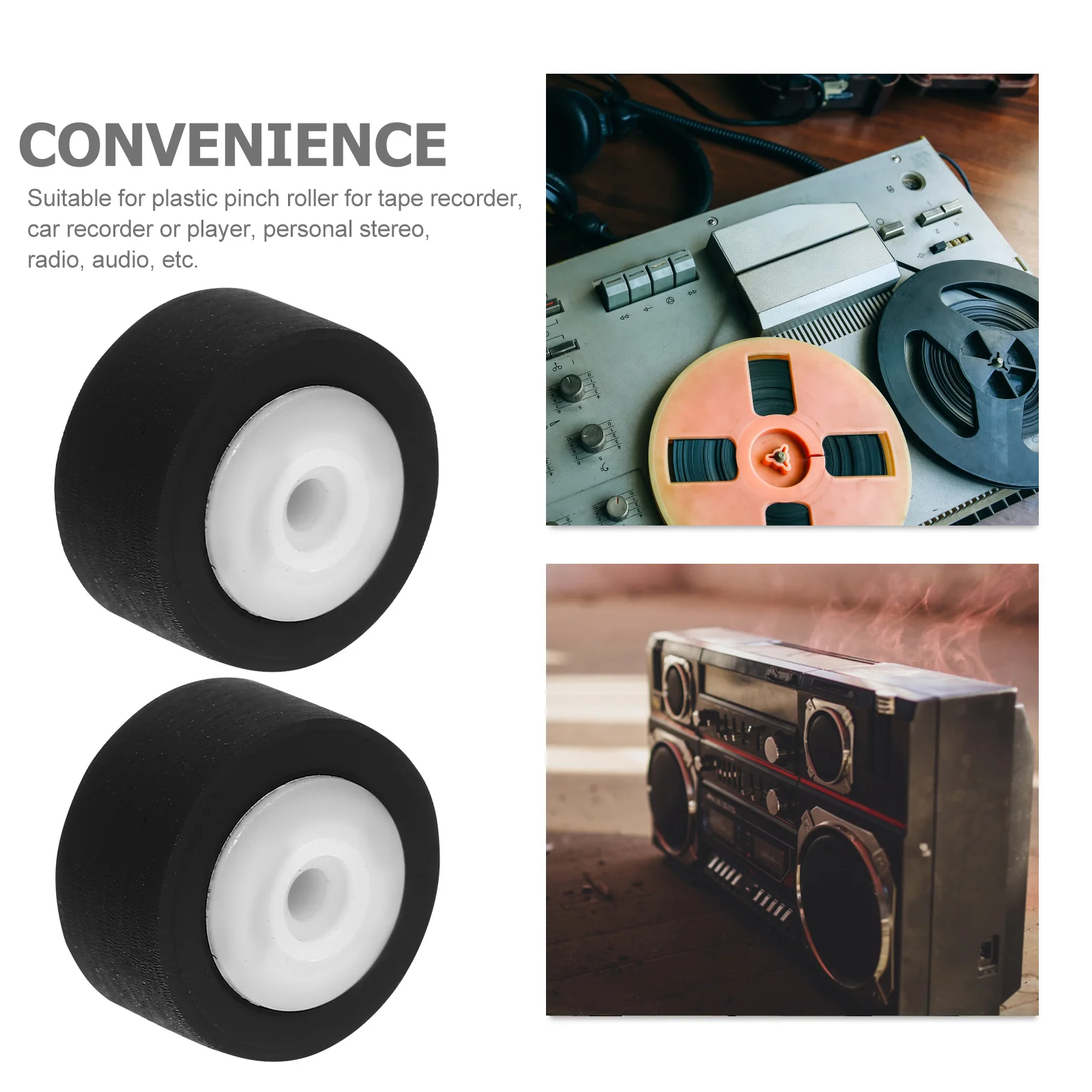 

6Pcs Plastic Pinch Roller for Tape Recorder 13Mm Functional Pulley Bearing Wheel for Audio Video Player Pinch Roller