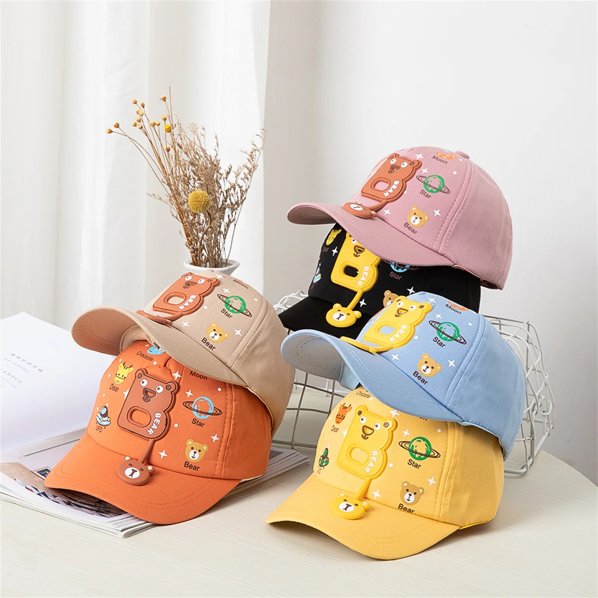 1pcs Cartoon Baby Bear Children\'s Hat Breathable Baseball Caps Spring and Autumn Outdoor Adjustable Casual Hat Sunscreen Hat