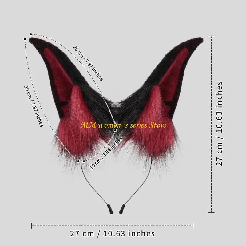 Q39C Katzen Füchse Kunstpelze Ohren Stirnband Halloween Kostüm Cosplay Kostüm handgefertigtes pelzige tierische Ohren Haar Hoop