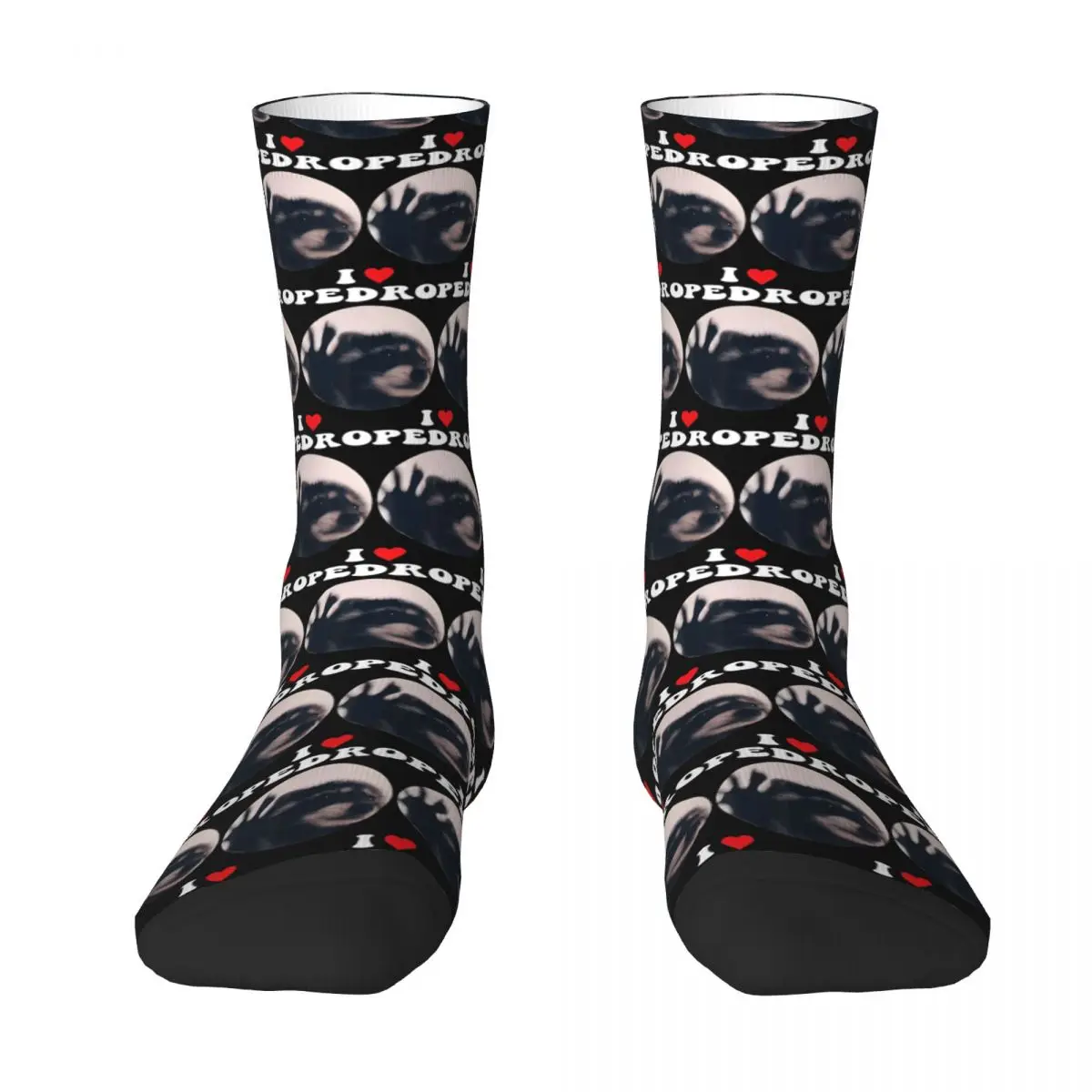 I Love Heart Pedro Raccoon Meme Funny Men Women Socks Casual Stockings Autumn Anti Skid Men Socks High Quality Outdoor Socks