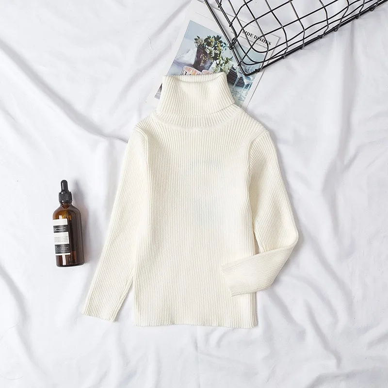 UNITIM Herbst Winter Kinder Mädchen Pullover Säugling Baby Mädchen Bonbonfarben Rollkragenpullover 1-6 Jahre Mädchen Einfache Lässige Strickwaren – Detail 6