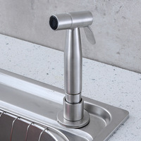 Pull Out Kitchen Sprayer Sink Faucet Pressure Boost Spray Gun Easy Clean 304 Stainless Steel Bidet Faucet Single Cold Water Tap