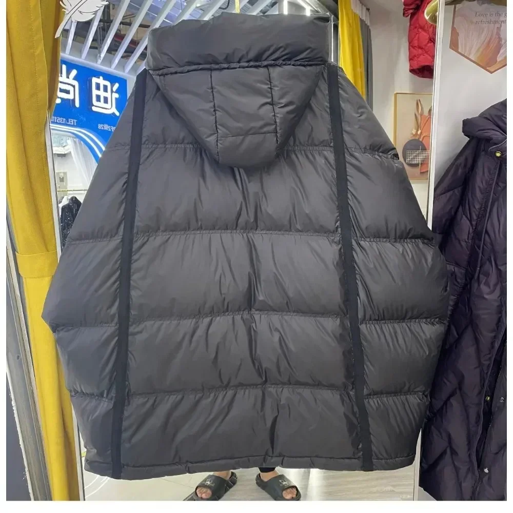 جديد خريف وشتاء 2025 ملابس خارجية فضفاضة ودافئة معطف على الطراز الكوري معطف بطة أبيض كبير الحجم سترة نسائية غير رسمية للمكتب #5