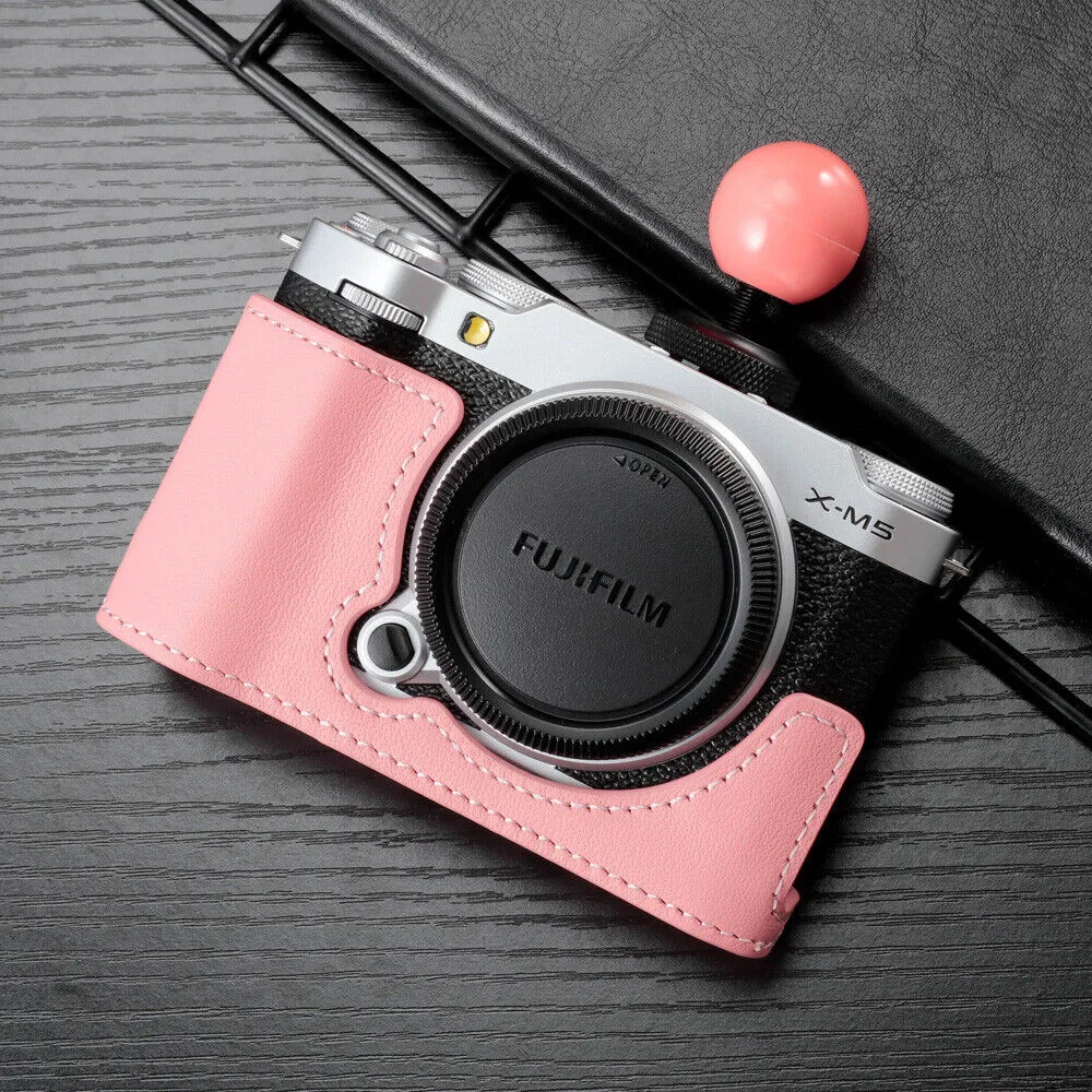 Genuine Leather XM5 Camera Case Half Body Handmade Bag For Fujifilm XM5