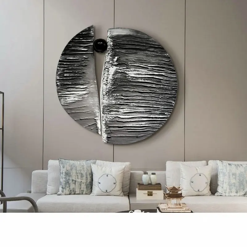 Irregular round three-dimensional reliefs, living room decoration paintings, stainless steel art decoration sculptures BB378TH