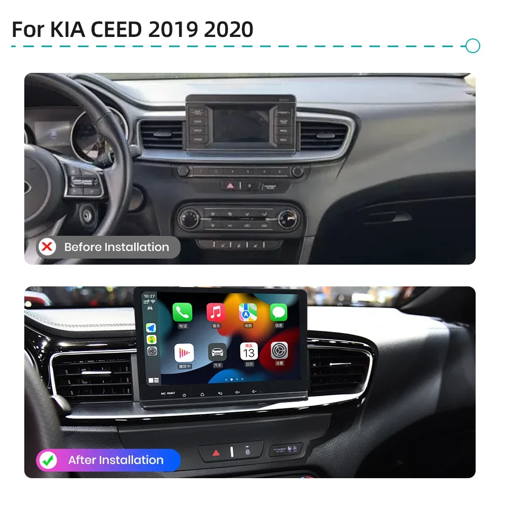 Auto Android 13.0 CarPlay Car Multimedia Player GPS Navigation 4G WiFi DSP Car Radio WiFi Bluetooth 5.0 For KIA CEED 2019 2020