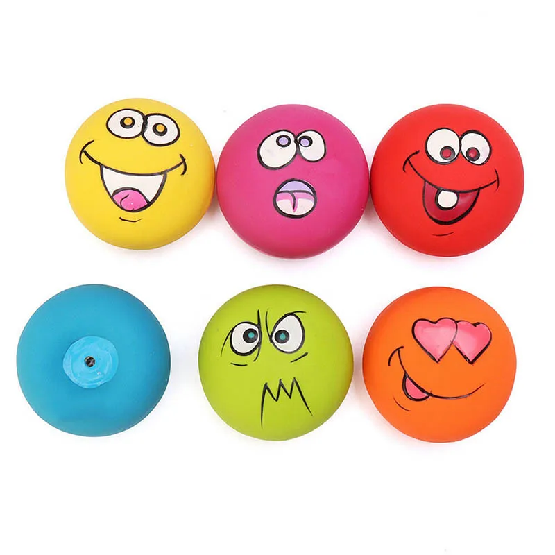 Latex smiling face pet toy, cat and dog grinding teeth, cleaning teeth, biting toy, cartoon voice expression toy