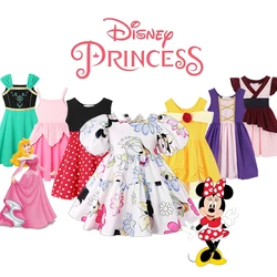 Girls Cosplay Disney Minnie Children Dresses Frozen Princess Rapunzel Belle Dress Summer Costume Kids Clothes Prom Party Dresses