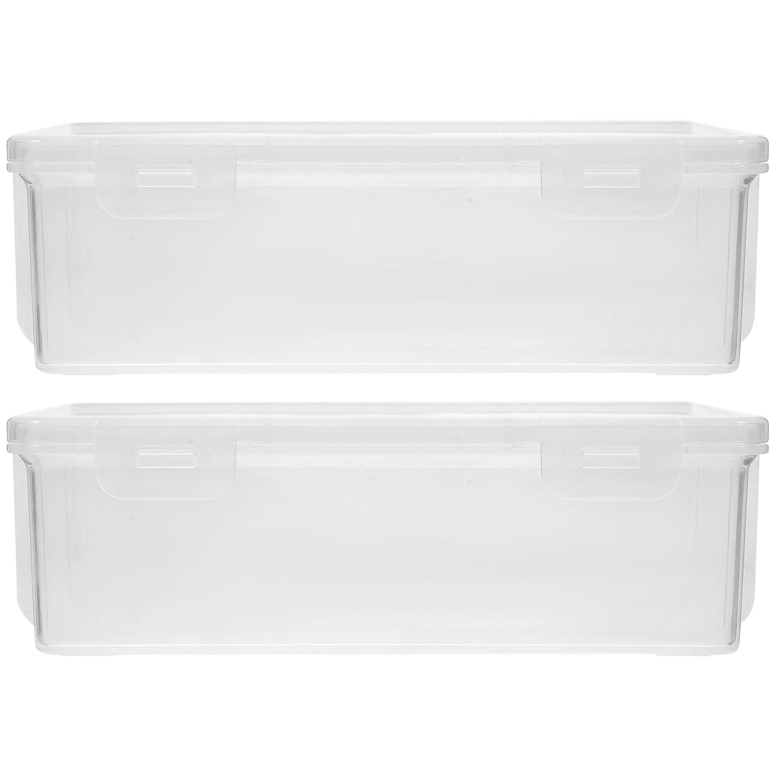 

2pcs Storage Box Pp Airtight Clear Container For Kitchen Pantry Keeper Plastic Bread Box For Homemade Bread Seasoning Storage