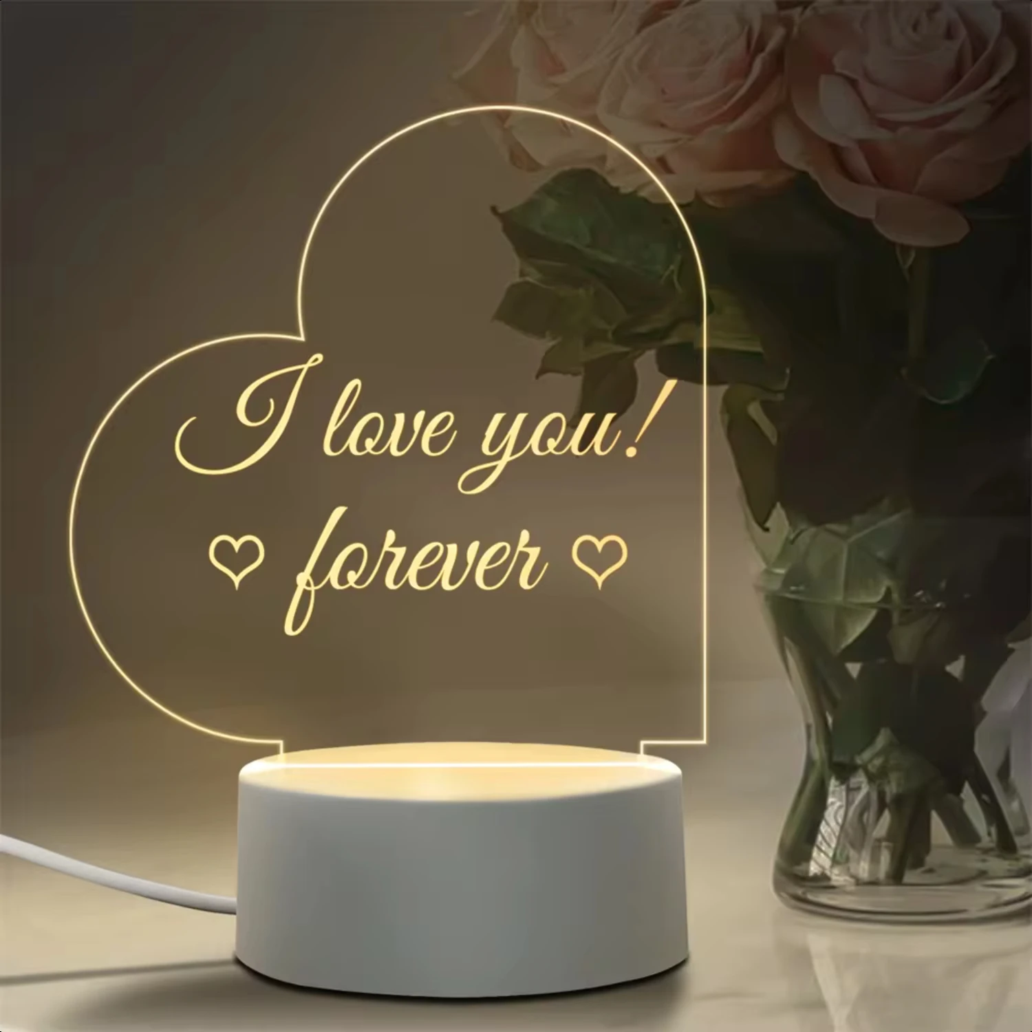 Creative  Night Light Note Board Message Board Holiday Light with Pen Gift USB Power Decor Lamp  Children Girlfriend Decor