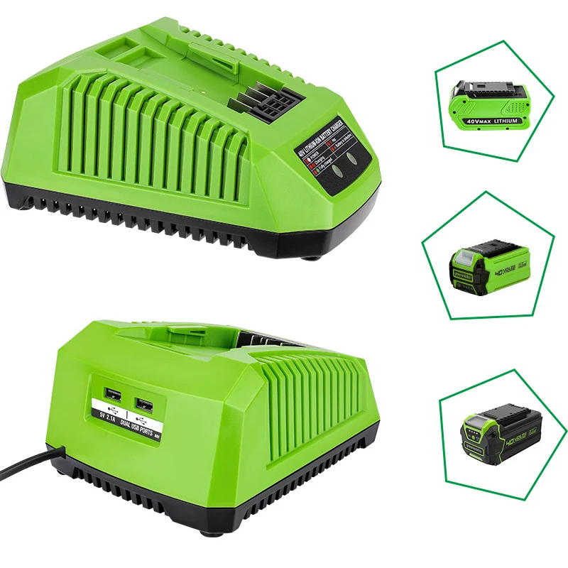 40V Power Tools Battery Charger For Greenworks 29482 29462 29472 2938302 BAF702 L-300 BAF704 BAF705 G-MAX Replacement