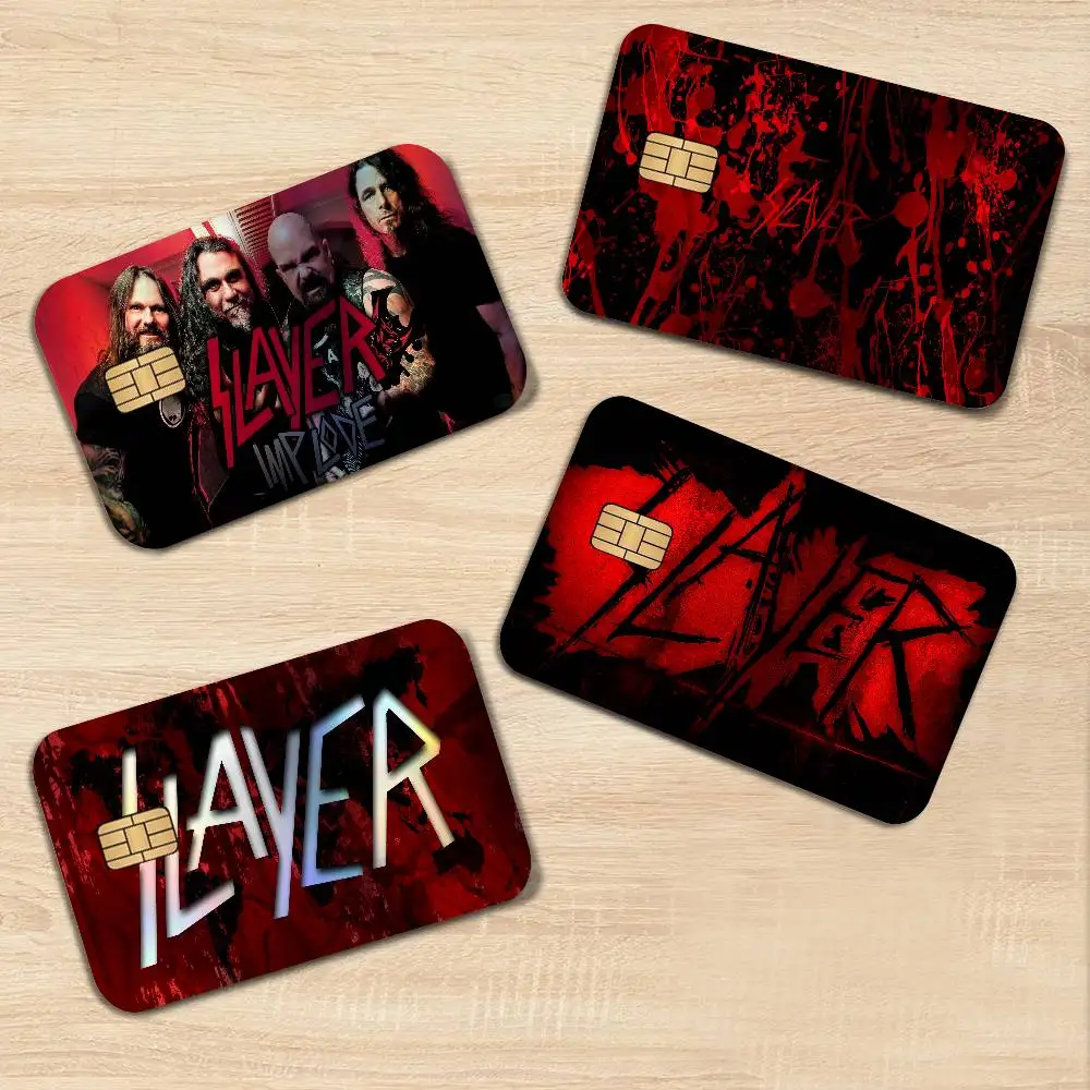 H-Heavys-Metals-Band Slayer Aesthetic Laser Bank Card Stickers Waterproof Trendy DIY Decals