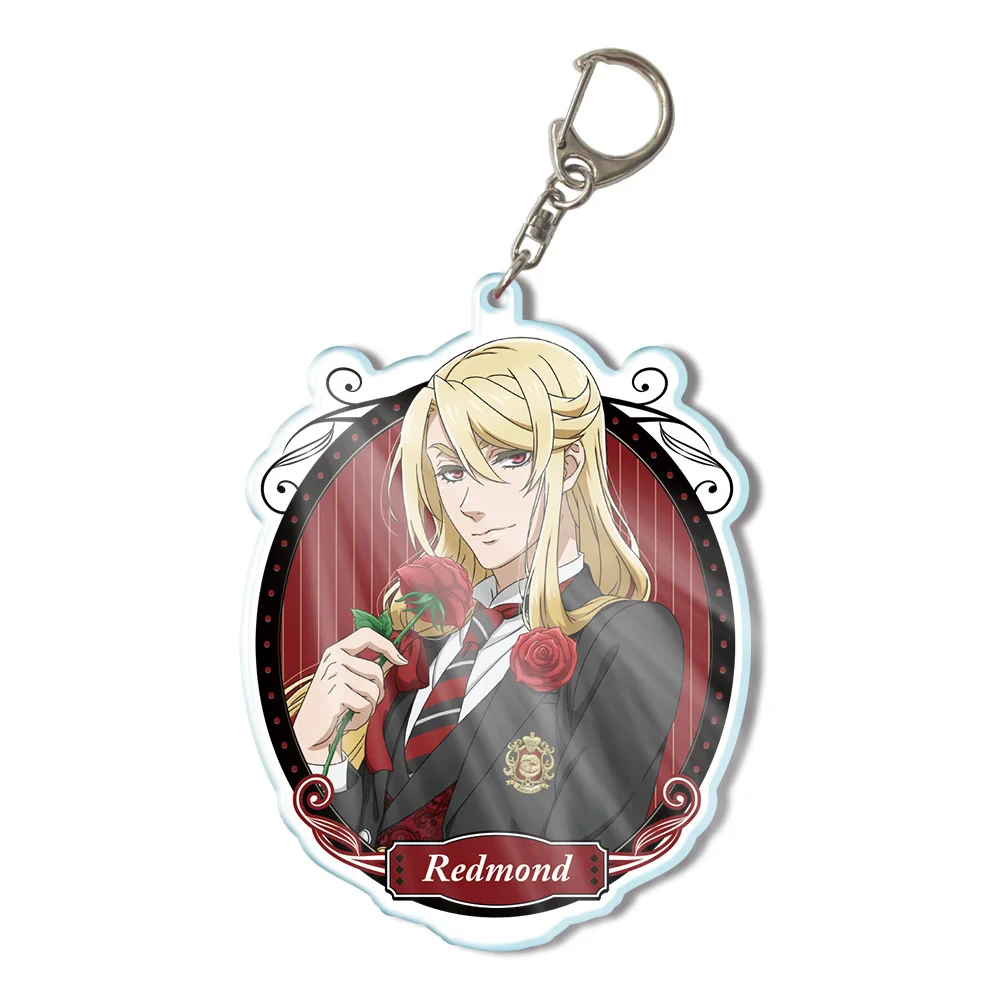 Anime Black Butler Figures Sebastian Michaelis Gregory Violet Acrylic Key Chains Ciel Phantomhive Bag Decor Pendant Keyrings