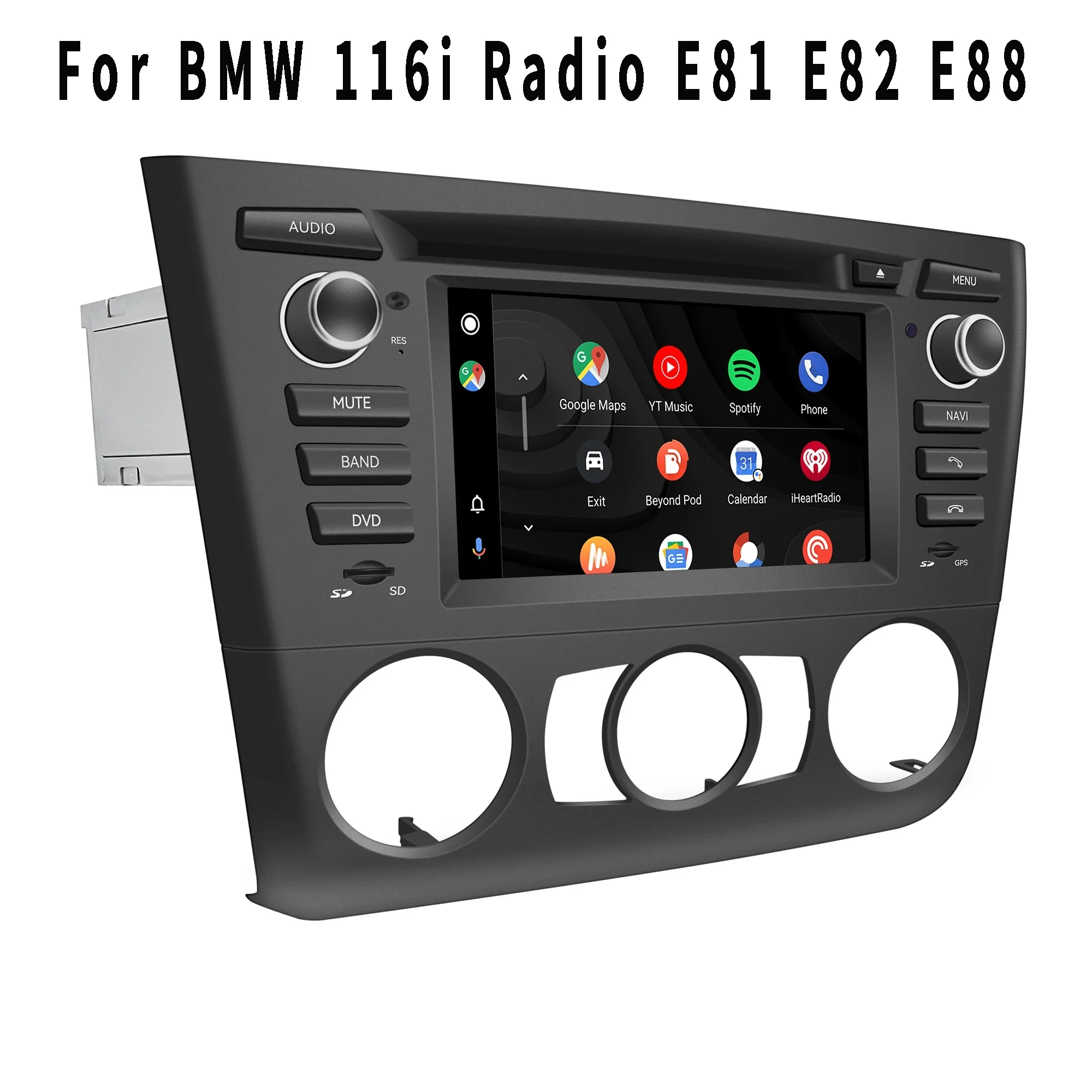 6.2 Inch Car Stereo Replacement Touch Screen Android 14 with CarPlay Android Auto Rear View Camera for BMW E81 E82 E88